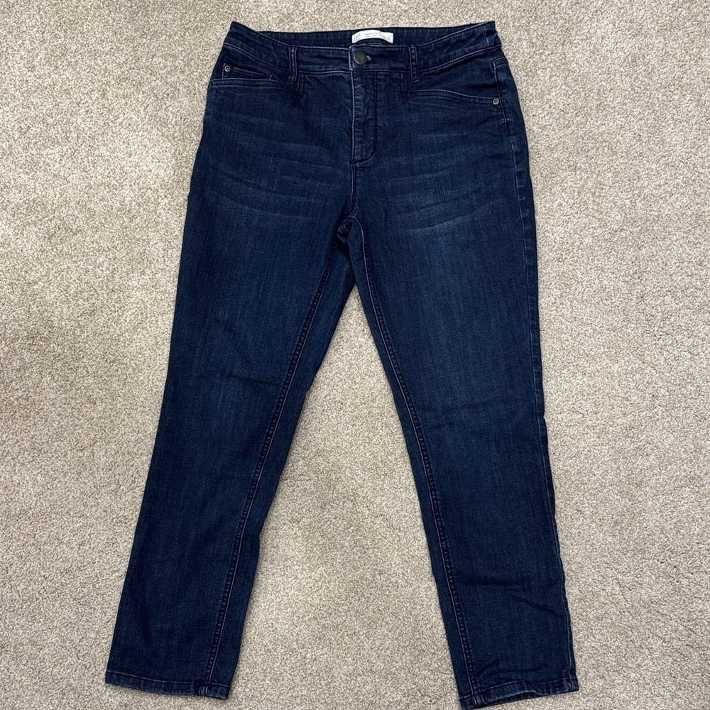 J. Jill Smooth Fit Slim Ankle Deep Indigo Ankle Jeans